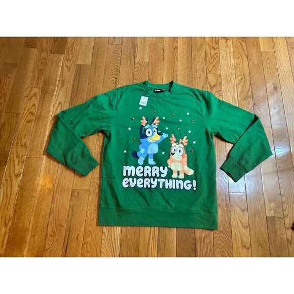 New Bluey Unisex  men's  women's Christmas Merry Everything Light Up sweatshirt - Picture 5 of 13